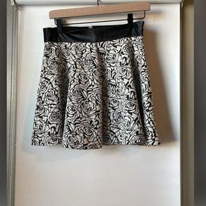 Black and White Rose Skirt